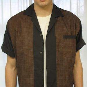 Men's Rockabilly Shirt Jac Brown and Black