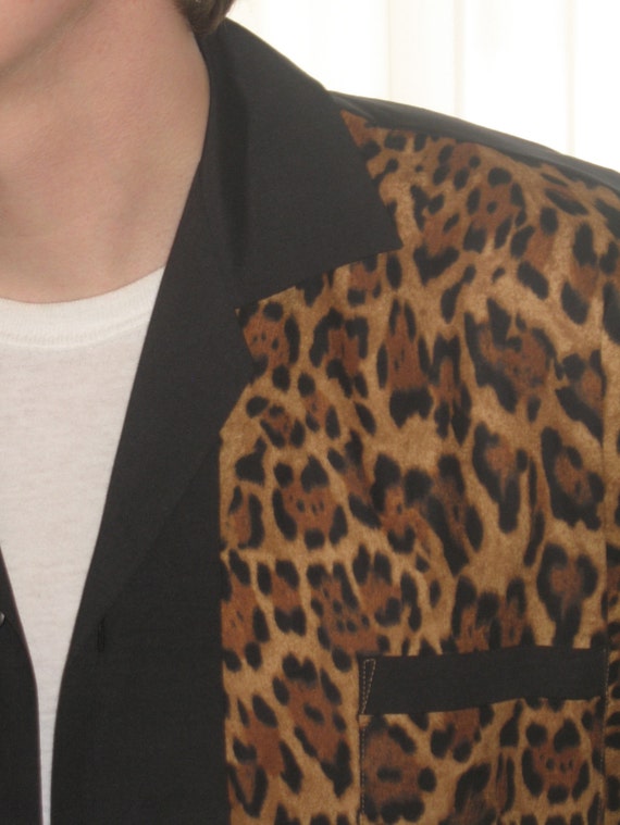 Men s Rockabilly Shirt Jac Leopard Animal Print Etsy UK