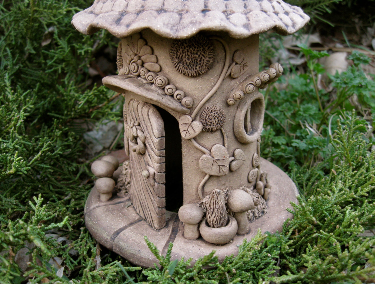 Handbuilt Ceramic Gnome House Garden Decoration Gardener Gift Etsy