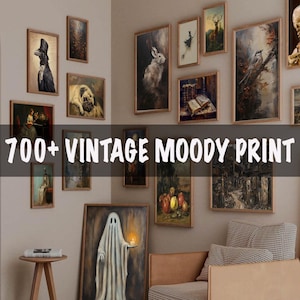 Vintage Halloween Prints Mega Bundle of PRINTABLE Vintage Oil Painting Wall Art Collection Spooky Ghosts Gallery Set Trendy Skeleton Decor