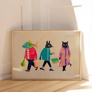 Fashion Week Illustration Art Print: Leopard, Girls (Digital Download