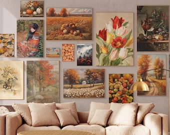 500+ Vintage Fall Art Prints: Eclectic Autumn Gallery Wall (Digital Download