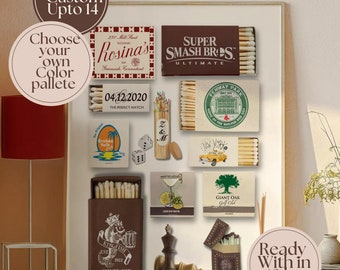 Custom Matchbook Art Print: Personalized Retro Wall Decor (Digital Download)