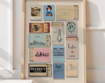 CAJA DE CERILLAS PERSONALIZADA / Regalo digital personalizado / Impresión de cerillas grandes / Póster de pared retro personalizado / Regalo de aniversario único