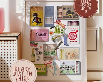 Custom Matchbook Art Print | Personalized Retro Wall Decor (Digital Download)