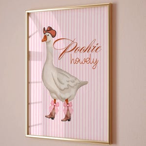 Pookie howdy Art Cute Goose Poster Sports Nursery Decor Baseball Hat Toddler Boy Art Goose Print Baseball Room Decor Farm Animal Printable