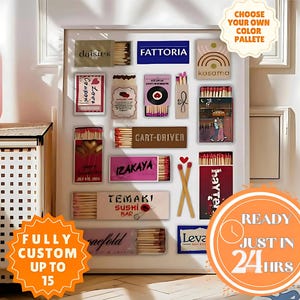 Custom Matchbook Art Personalized Digital/Print Matchbox Gift Retro Vintage Classic Wall Poster Decor Unique Anniversary For Him/Her Dad/Mom