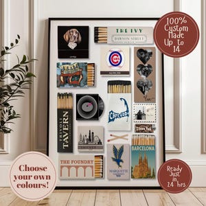 Custom Matchbook Art Print: Personalized Retro Wall Decor (Digital Download)