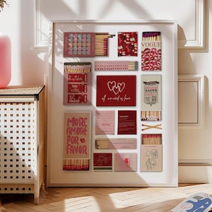 Valentinstag MATCHBOOK ART Personalisiertes Digitales Streichholzschachtel Geschenk Große Streichhölzer Druck Angepasstes Retro Wandposter Einzigartiges Jubiläumsgeschenk
