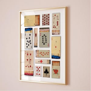 Ace of Spades Spielkarte Streichholzschachtel Druck, trendige Retro Wandkunst, Vintage Bar Warenkorb Druck, Mädchen Wohnheim Zimmer Dekor druckbare Spielkarte Poster