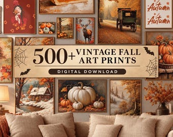 Vintage Fall Gallery Wall Art Prints: MEGA Bundle (Digital Download)