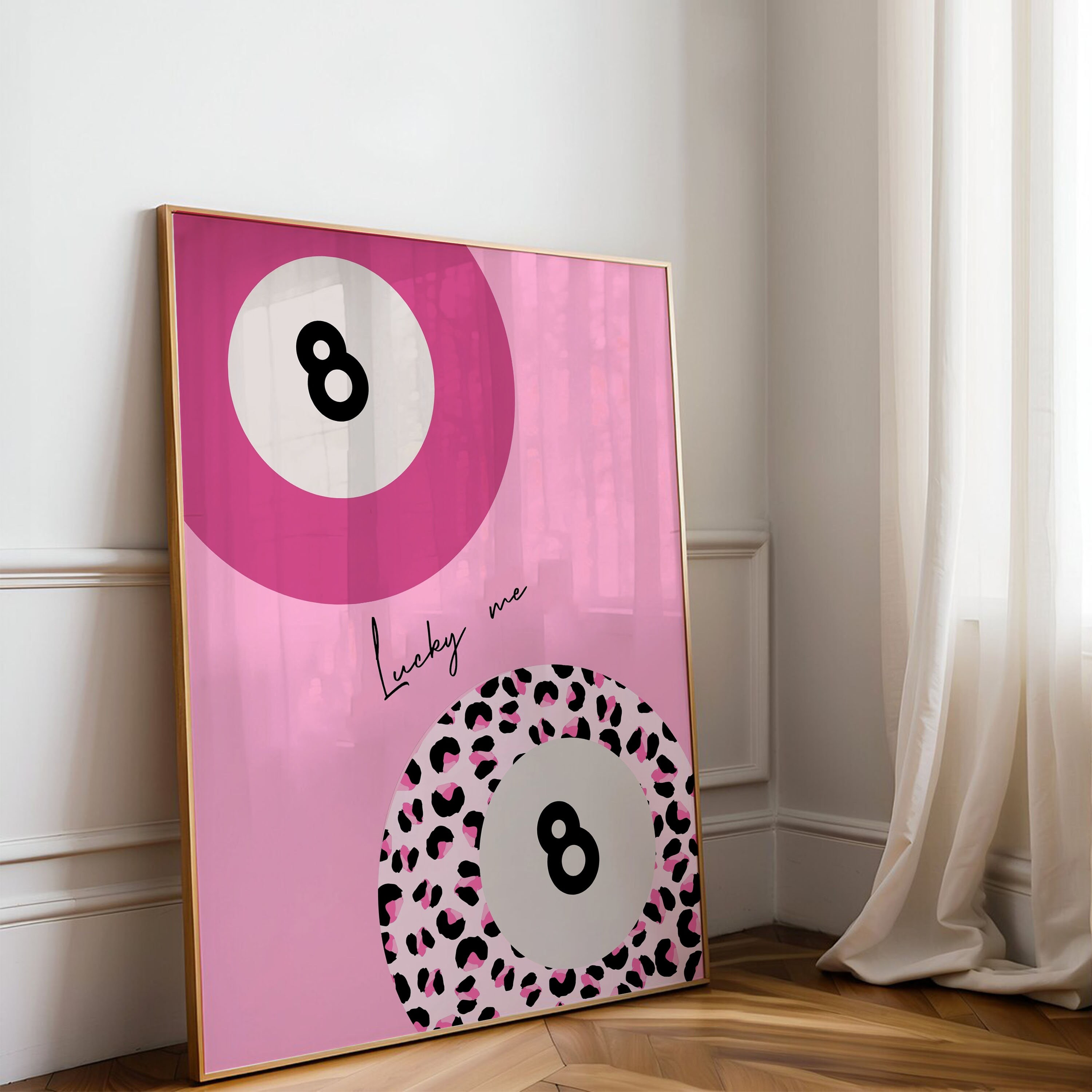 Pink Lucky 8 Ball Leopard Print Set (digital Download) - Etsy