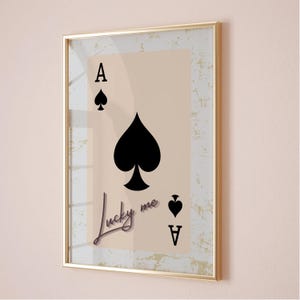 Impression vintage tendance As de coeur affiche de la chance