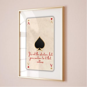 Stampa Asso di Picche, Poster di carte da gioco vintage, Arte del carrello bar retrò, Arte murale con citazione motivazionale,