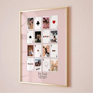 Custom Playing Cards, Personalized Playing Cards Christmas Gifts|  Friends Forever Photo Collage Personalized Wall Art Friends Forever Photo