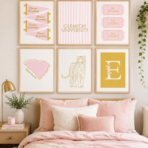 Custom College Dorm Wall Art Set of 6 | Personalized Dorm Room Decor | College Girl Gift | Digital Download Printable Poster | Back to Schoo image 5