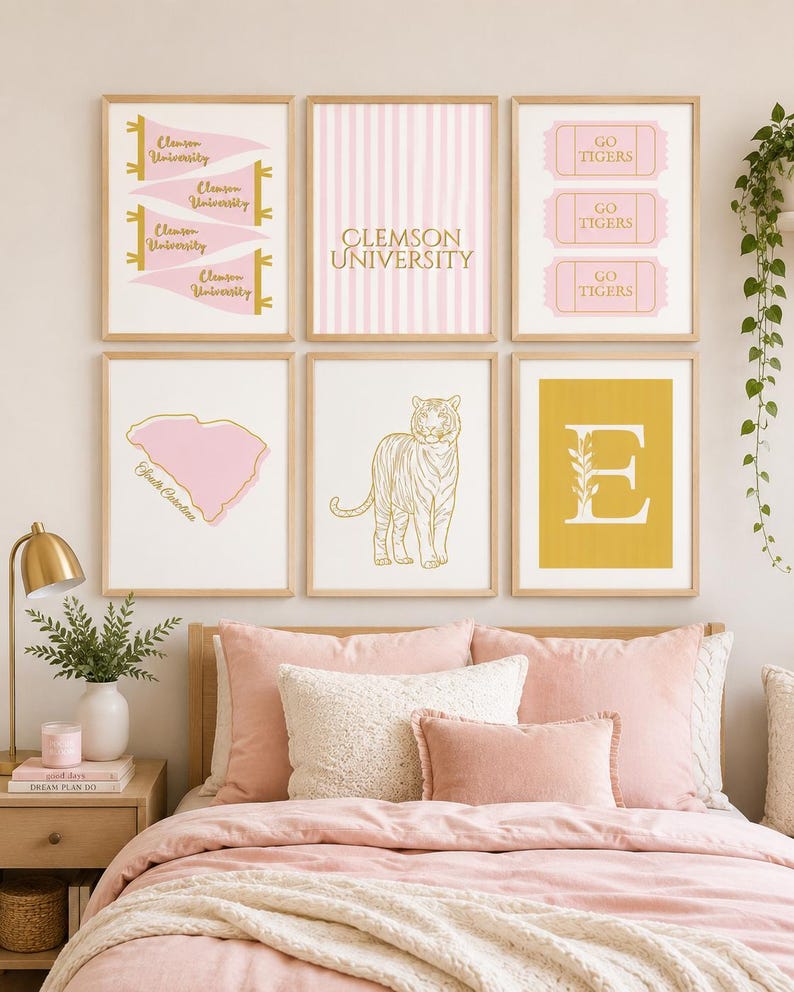 Custom College Dorm Wall Art Set of 6 | Personalized Dorm Room Decor | College Girl Gift | Digital Download Printable Poster | Back to Schoo image 5