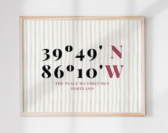 Custom Coordinates Print: Personalized Location Art (Digital Download
