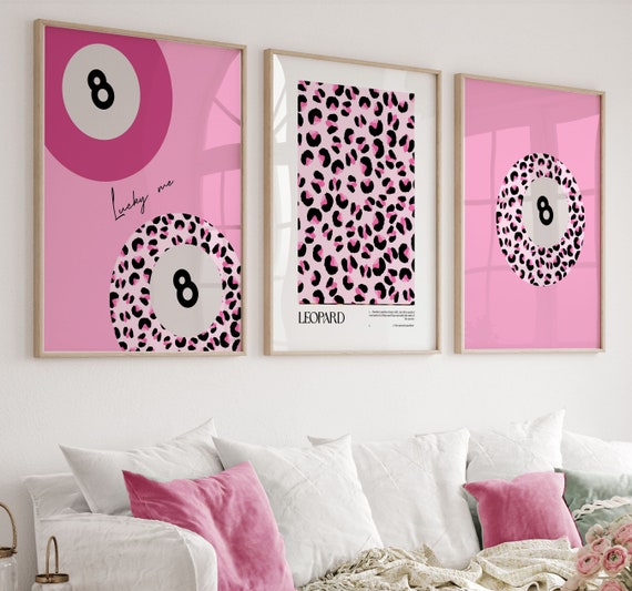 Pink Lucky 8 Ball Leopard Print Set (digital Download) - Etsy