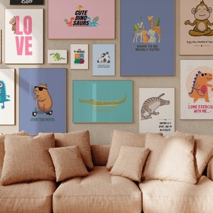 set 30+ Jungle nursery Printable Safari Nursery wall art prints Digital nursery art Baby animal prints Nursery artwork kids room wall art