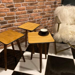 Natural Wood Nesting Table