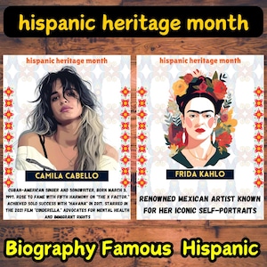 Hispanic Heritage Month Posters: Classroom Decor, Famous Leaders (Digital Download)