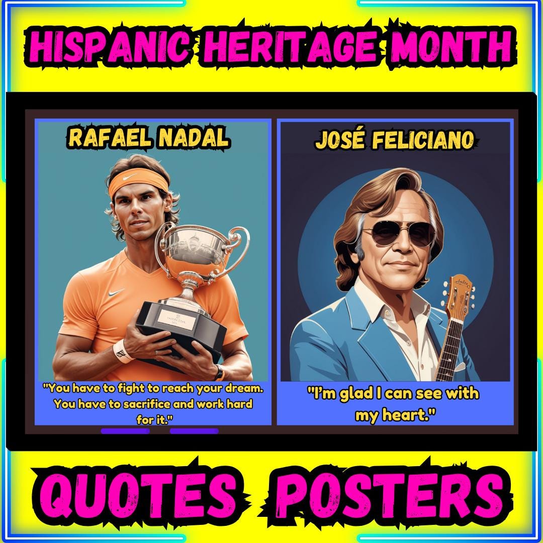 32 Famous Hispanic People Quotes Posters | Hispanic Heritage Month ...