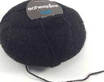 deSTASH, scheepjes voluma, black knitting yarn, black yarn, acrylic and mohair yarn, sport weight yarn, vintage knitting yarn, yarn destash