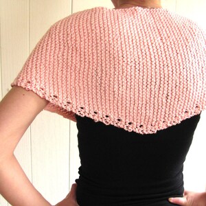 Hand Knit Pink Wrap/Scarf with beaded edge image 3