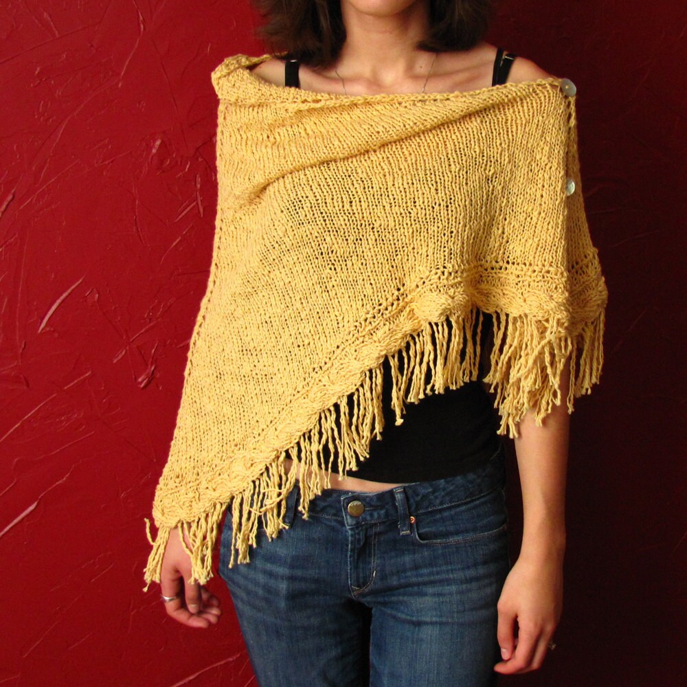 Knit Shawl Pattern, Fringe Shawl Pattern, Knit Poncho Pattern, Fringe