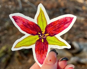 Red Trillium Sticker