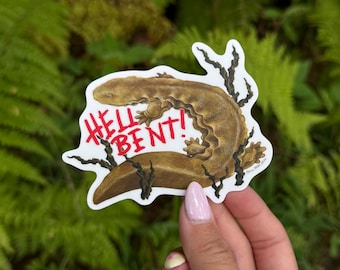 Hell Bent Hellbender Salamander  Sticker