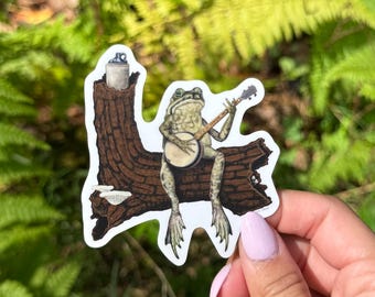 Bullfrog on Banjo Sticker