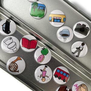 Avisos portátiles Now and Next, imanes individuales de 25 mm para aprendizaje en casa, recursos SEN, apoyo en el aula, secuenciación,