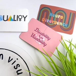 Carte de sensibilisation au handicap, accessoire vierge, carte en aluminium résistant à l'eau *article physique*