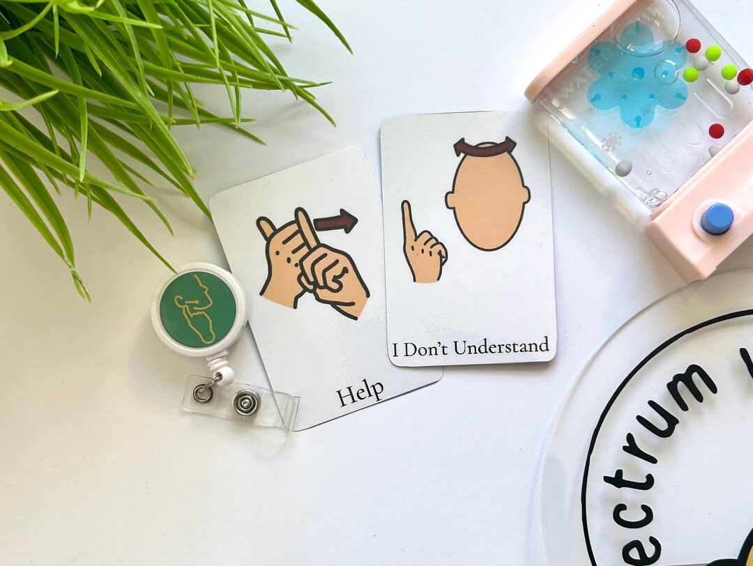 6pk British Sign Language Flashcards: Basic Needs Communication, Visual ...