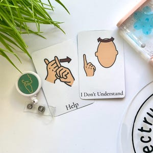 Jeu de 6 cartes mémoire BSL de base pour la communication en langue des signes britannique et des aimants