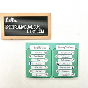 Poster A4 per la sequenza del bagno, addestramento al vasino/lavaggio dei denti, supporto visivo, schede PEC per bambini autistici, SEND