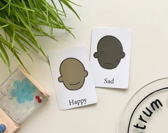 Emotion Flashcards for Mental Health and Communication Support 7pk