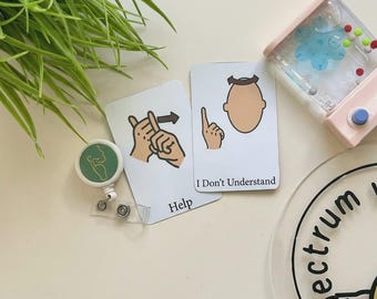 6pk British Sign Language Flashcards: Basic Needs Communication, Visual Supports