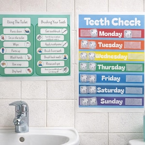 Bathroom Sequencing Poster: Toilet Training & Brushing Teeth Visual Aids