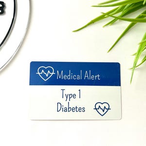 Medische waarschuwingskaart voor diabetes, epilepsie, allergieën, pacemakers, enz. Waterbestendige aluminium waarschuwingskaarten