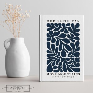 Nuestra fe puede mover montañas Mateo 17:20 RESUMEN CRISTIANO Diario de las Escrituras, Diario de las Escrituras de Afirmación del Creyente, Regalo Cristiano
