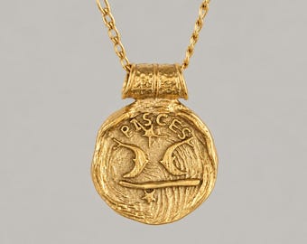 Vintage Libra Zodiac Pendant Necklace by Pierre Cardin With