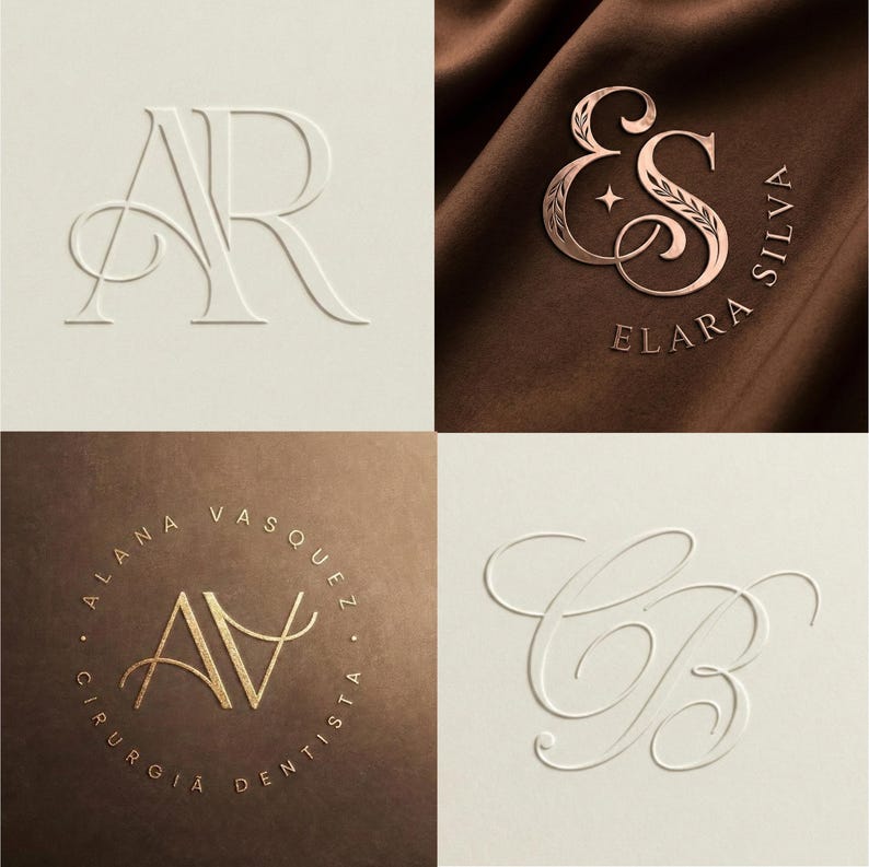 Custom Monogram Logo Design | Luxury Monogram Logo | Minimalist Wedding ...
