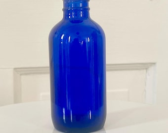 Jarrón/botella vintage de color cobalto