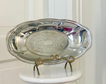 Vassoio decorativo vintage in argento