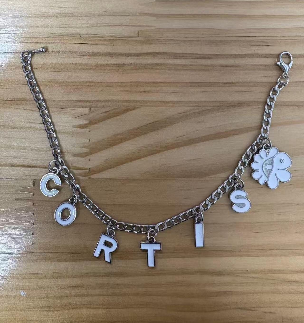 Cortis-inspired Silver Letter Bracelet | Handmade Chain Bracelet