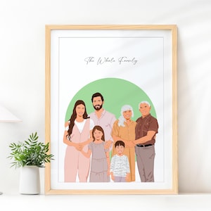 Christmas Gift for Grandparents, Custom Family Portrait, The Whole Family, Personalized Gift for Grandpa, Custom Illustration, Grandma Gift