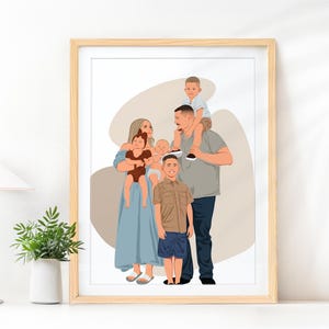 Benutzerdefinierte Familien Porträt, personalisiertes Geschenk, Oma Geburtstagsgeschenk, Cartoon Porträt, Mutter Geschenk von Kindern, Porträt vom Foto, Geschenk für Frau